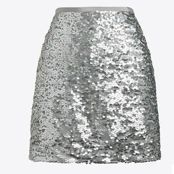 J. Crew Factory Dresses & Skirts - SOLD! J.Crew factory silver sequin skirt